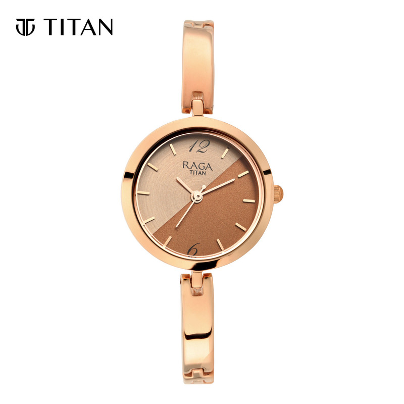Titan Raga Viva Rose Gold Dial Metal Strap Women's Watch 2606WM07
