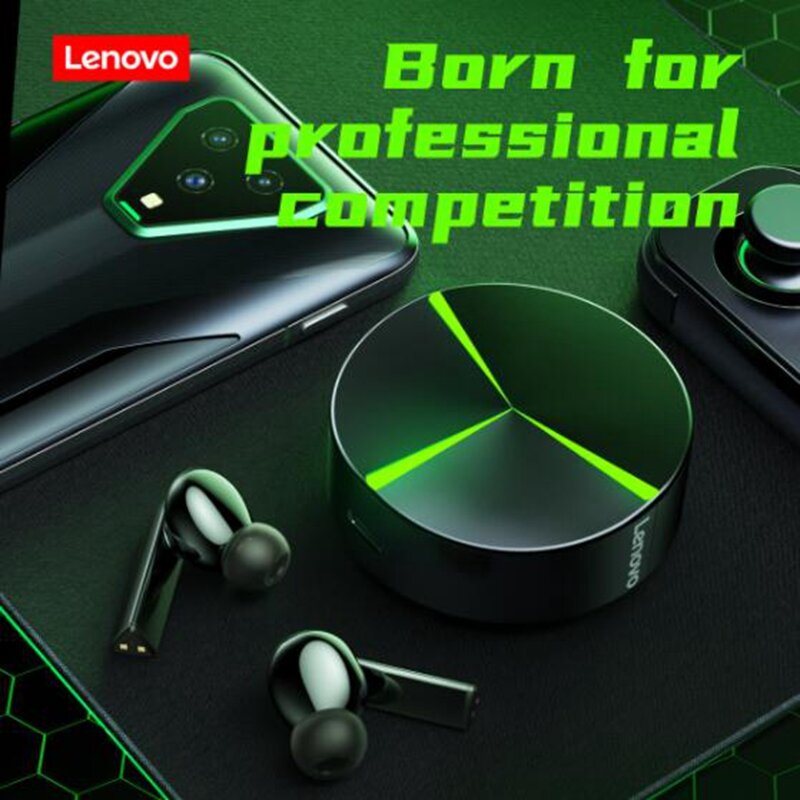 Lenovo GM1 TWS Gaming Bluetooth Earphone Bluetooth 5.0 Low Latency Wireless Headset with Mic 3D Stereo Bass True Wireless Gamer Earbuds