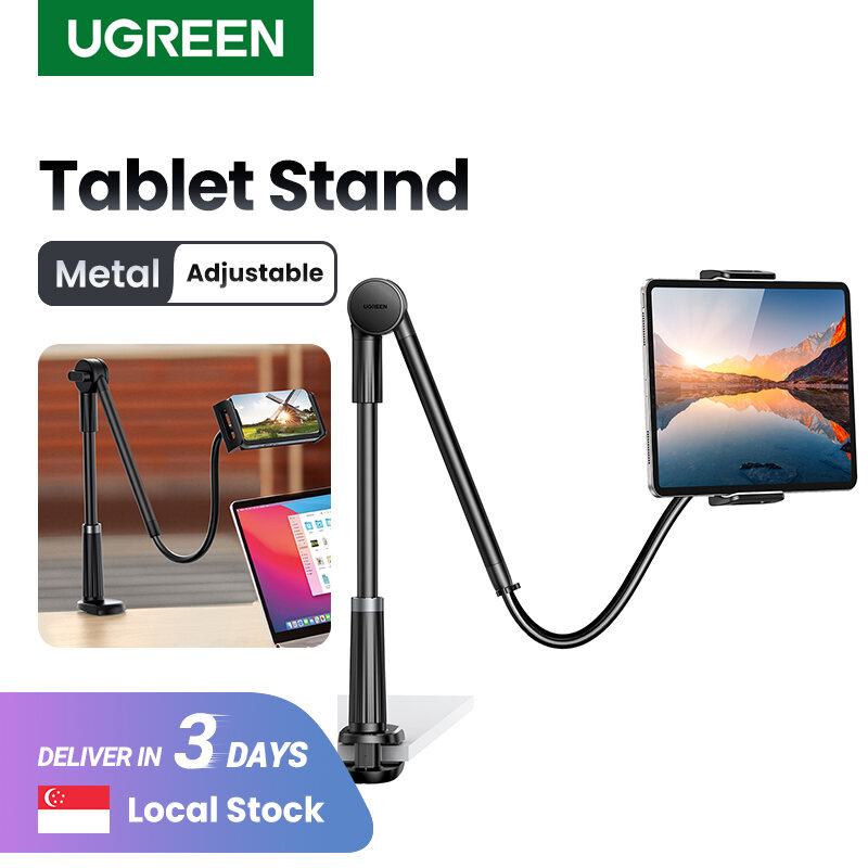 UGREEN Phone & Tablet Stand 360 Rotating Flexible Long Arms Tablet Stand Holder For 4-12.9'' Desktop Bed Lazy Bracket Clamp for Samsung Vivo Xiaomi iPhone iPad Air Kindle E-Reader