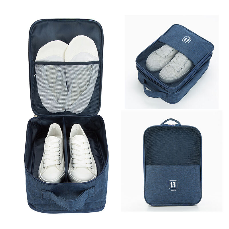 【SG Stock】Portable Shoes Bag Travel Shoes Storage Bags Waterproof Shoe Bag Organiser for Sneakers Sports Shoes Slippers Large Capacity with Zipper Pouch Shoes Storage Bag with Luggage Strap