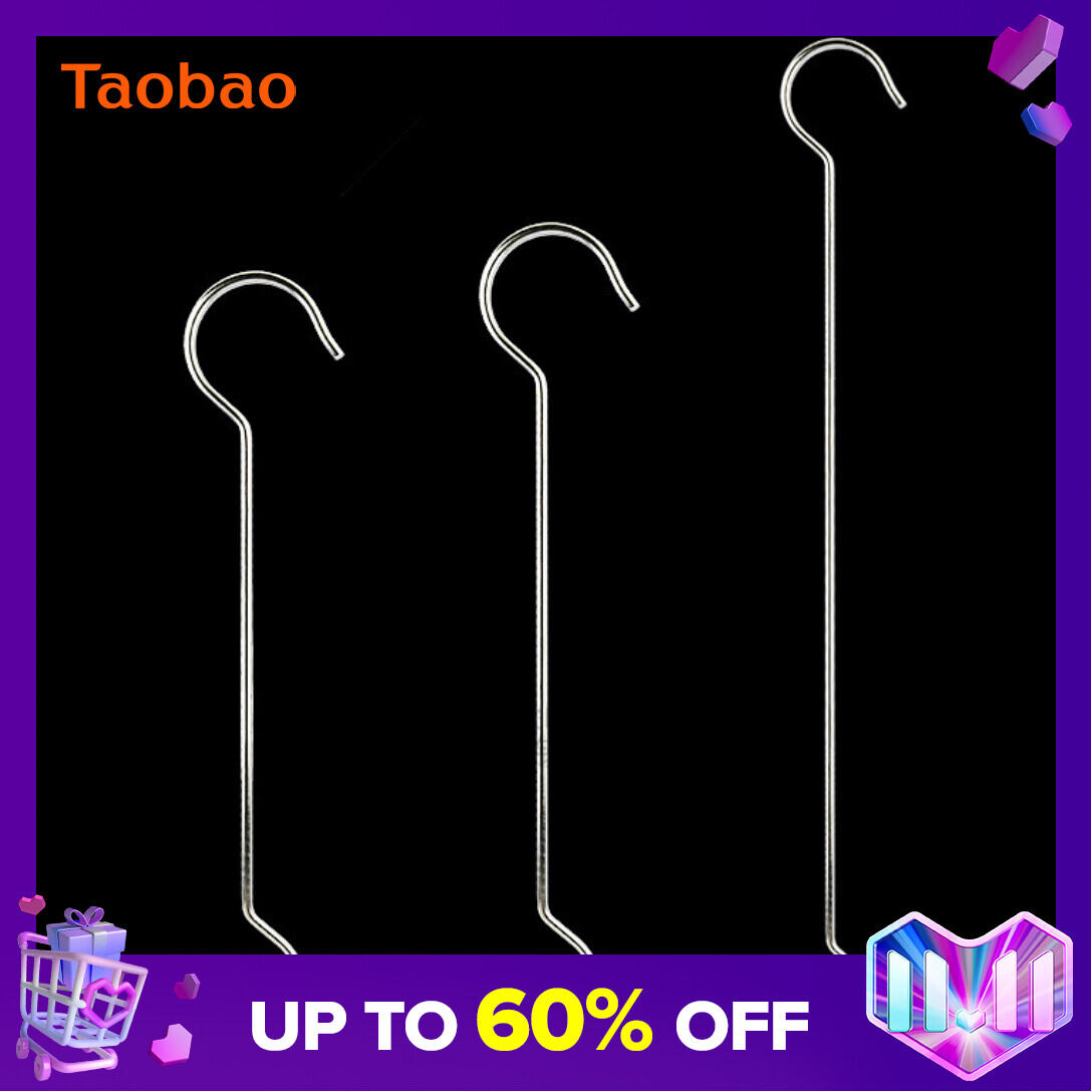 Buy 2 Get 1 Extra Thick Stainless Steel S Hook S-Shaped Hook Kitchen S Curved Clothing Lengthened S Hook Long Rod Long Handle Hook