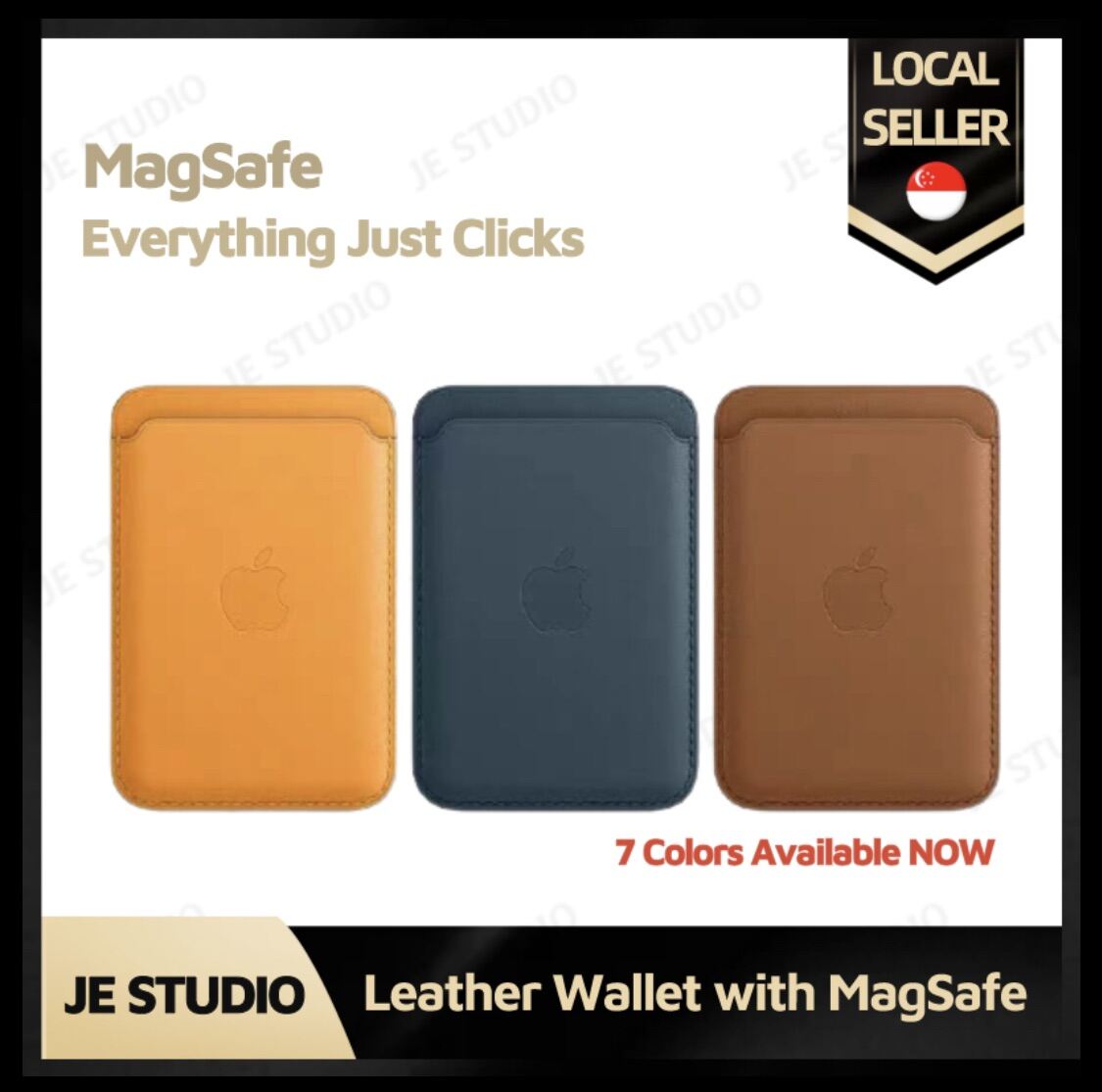 【SG - Ready Stock】MagSafe Leather Wallet Card Holder For iPhone 12 / 12 Mini / 12 Pro / 12 Pro Max