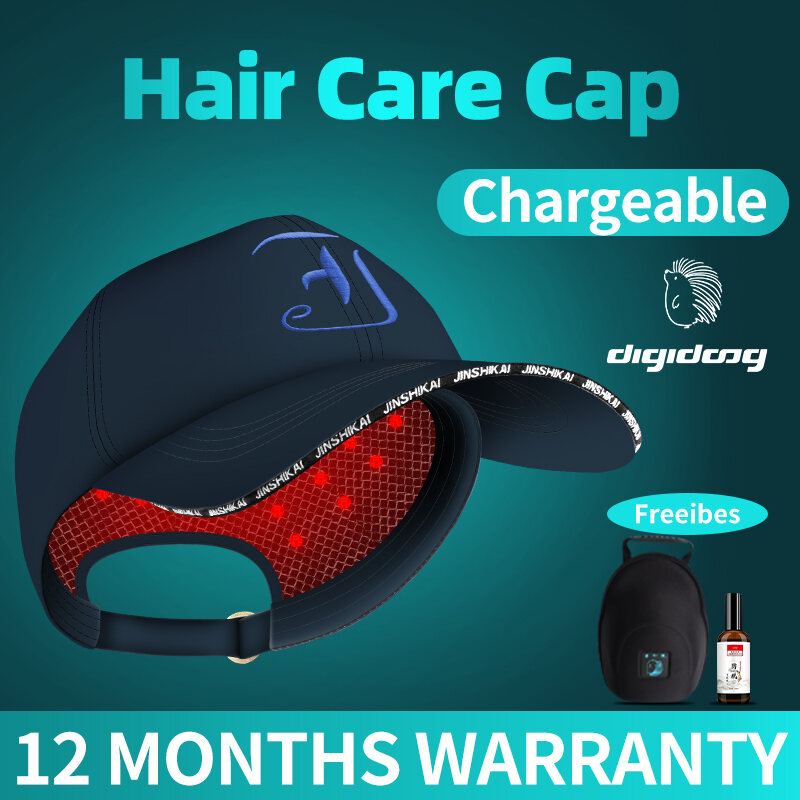 Digidoog Hair Regrowth Cap Anti Hair loss Treatment Helmet,Hair Care Device for Men & Women,LED Hat for Hair Loss Therapy Red Light 650nm Therapy For Scalp Care Control Oil for Men Thinning Hair,Wirel