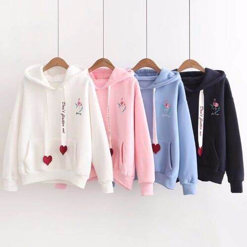 2022 New Autumn and Winter Korean Style Sweater Women's Hooded Fleece Padded Ins Loose Long Sleeve Coat Top Sweet