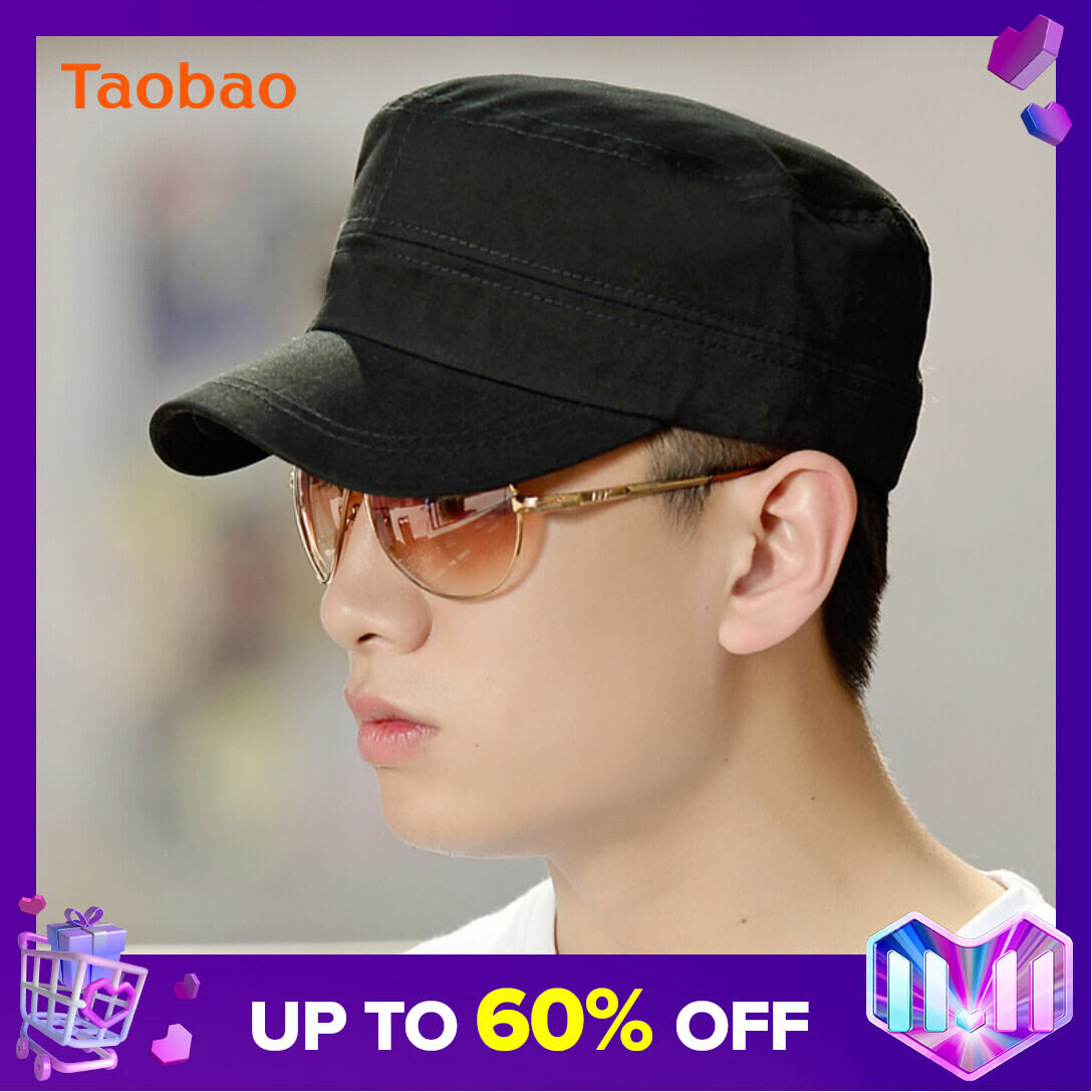 Hat Men's Autumn and Winter Warm Cotton Flat-Top Cap Outdoor Korean Fashion Baseball Cap Brim Hat Sun Hat