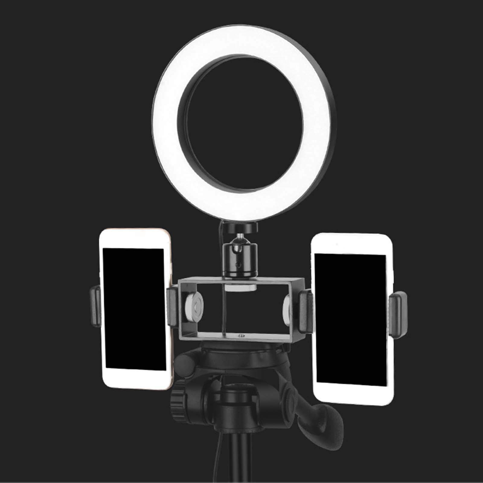 milageto Phone Tripod Mount Holder Adapter Adjustable Clip Clamp for Microphone Light