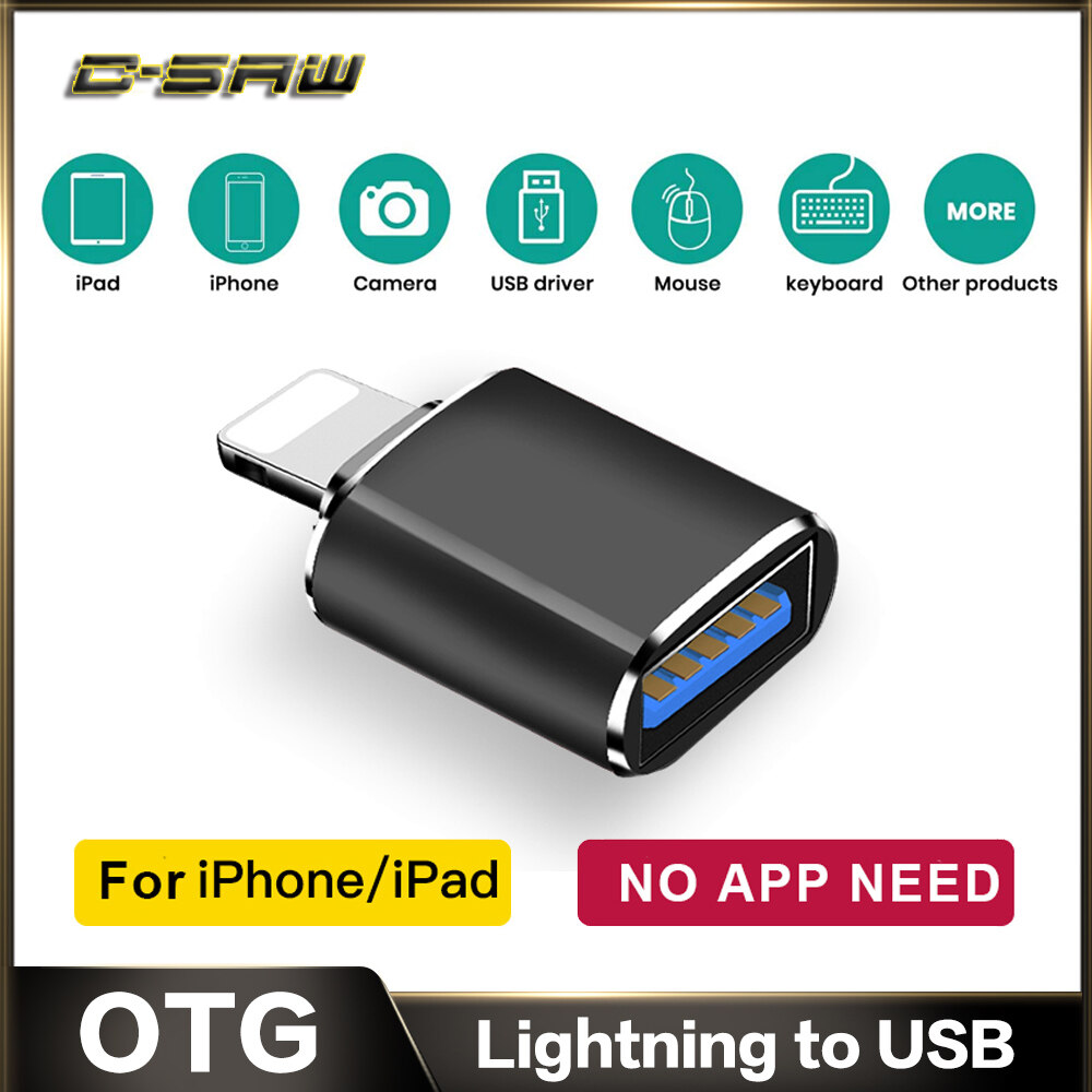 C-SAW USB 3.0 OTG Adapter for iPhone Female USB to Lightning Mini OTG Converter U Disk Keyboard Camera OTG Charger Cable Connector for iPad iPhone 12 11 Pro XS MAX XR X 7 8 Plus 6 6s iOS 13