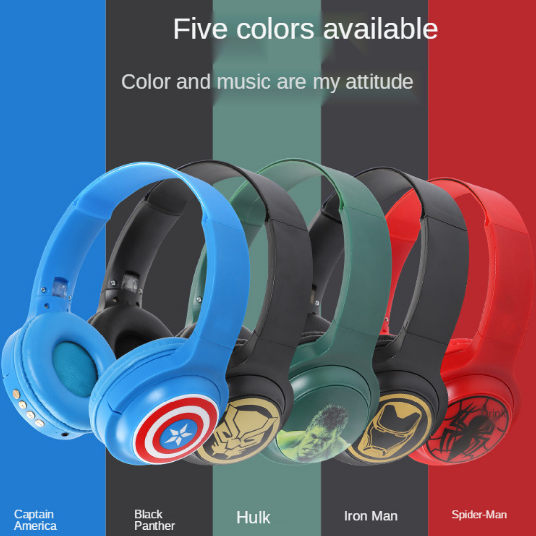 Avengers & Demon Slayer Bluetooth Headphone Wireless Earphone Headset with Microphone for Mobile Phones Iphone Ipad Laptop PC Computer TV Samsung Xiao Mi Huawei