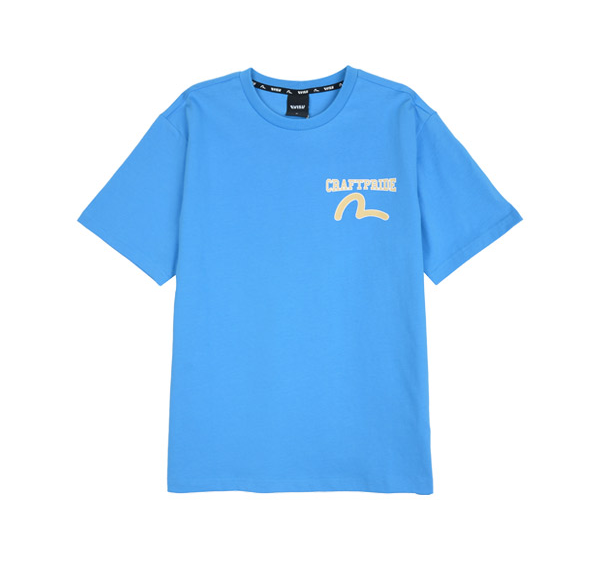 [EVISU KOREA]  100％ Authentic Back plate English Print loose fit Short-sleeve Tee