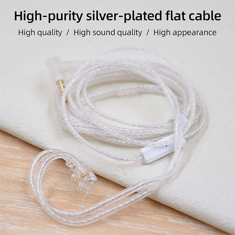 KZ Silver Upgrade Earphone Cable Detachable 3.5mm plug 0.75mm pin for ZS3/ZS6/ZSA/ZST/ZSN and so on