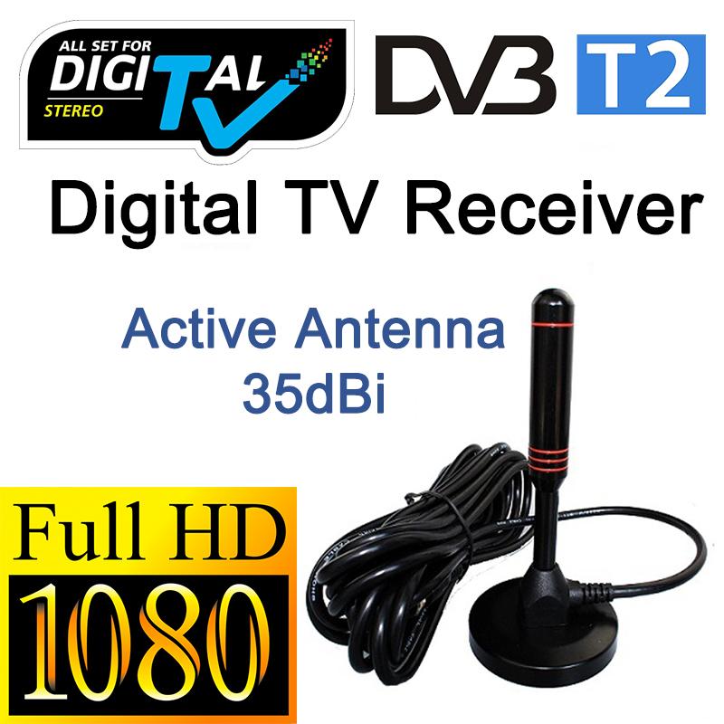 100% Copper Digital TV Antenna  Active Antenna with dual Amplifier and USB Power Supply (35dBi/3 Meter Cable/USB Power)