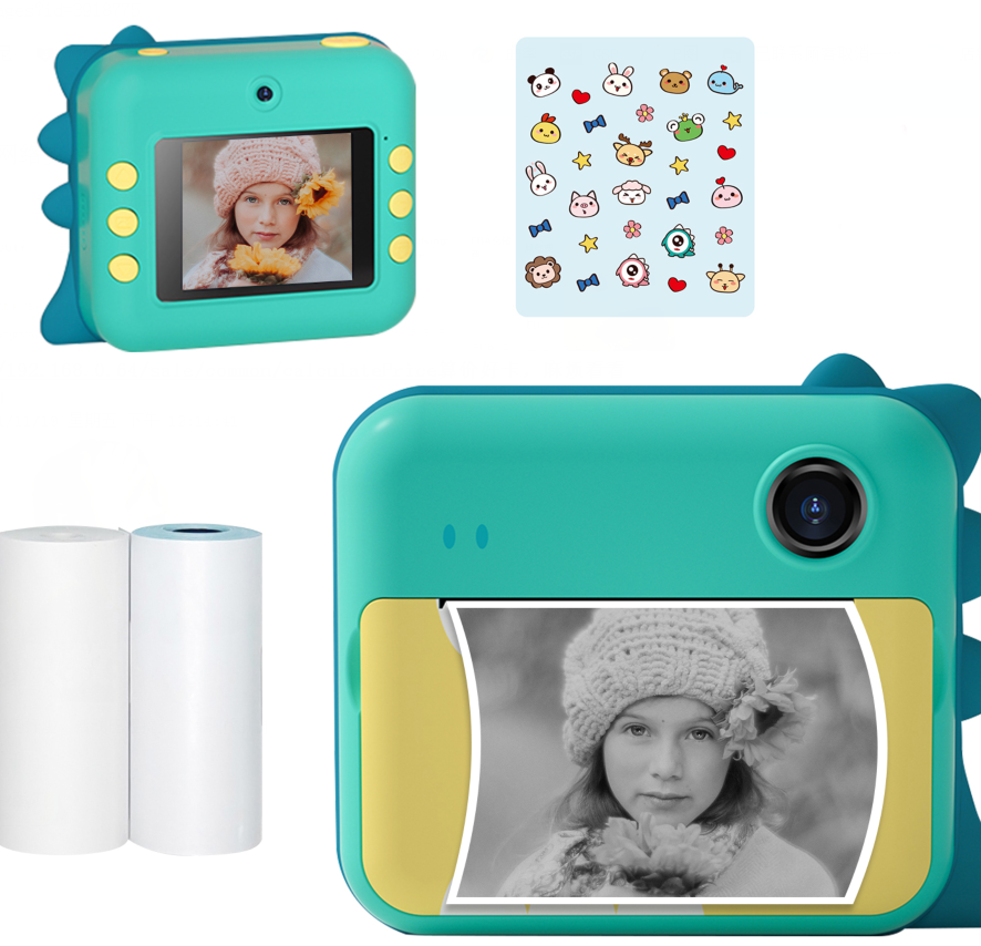 【ON STOCK】P1 Kids Camera 32GB Children Instant Camera Photo Printer 2.4 inch IPS Screen Christmas Birthday Gifts for Girls with Printing Paper Support WIFI Transmissin Applicable to Self-adhesive Phot