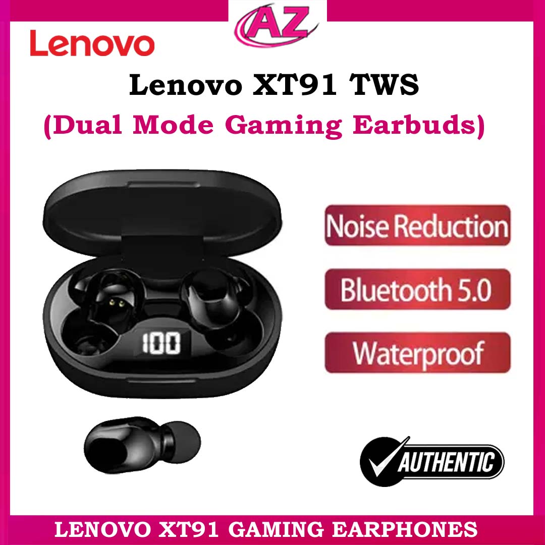 Original Lenovo XT91 TWS Earphone Wireless Bluetooth Headphones AI Control Gaming Headset Stereo bass With Mic Noise Reduction | Warranty