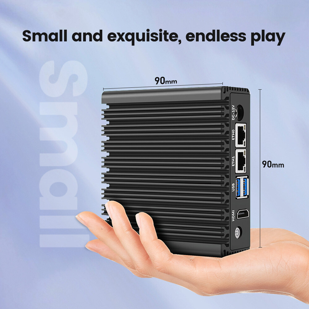Topton 6W Ultra X86 Mini PC Pentium N3700 N3160 Quad Core Industrial Fanless Computer Pocket PC GPIO Dual Gigabit LAN 2xUSB3.0