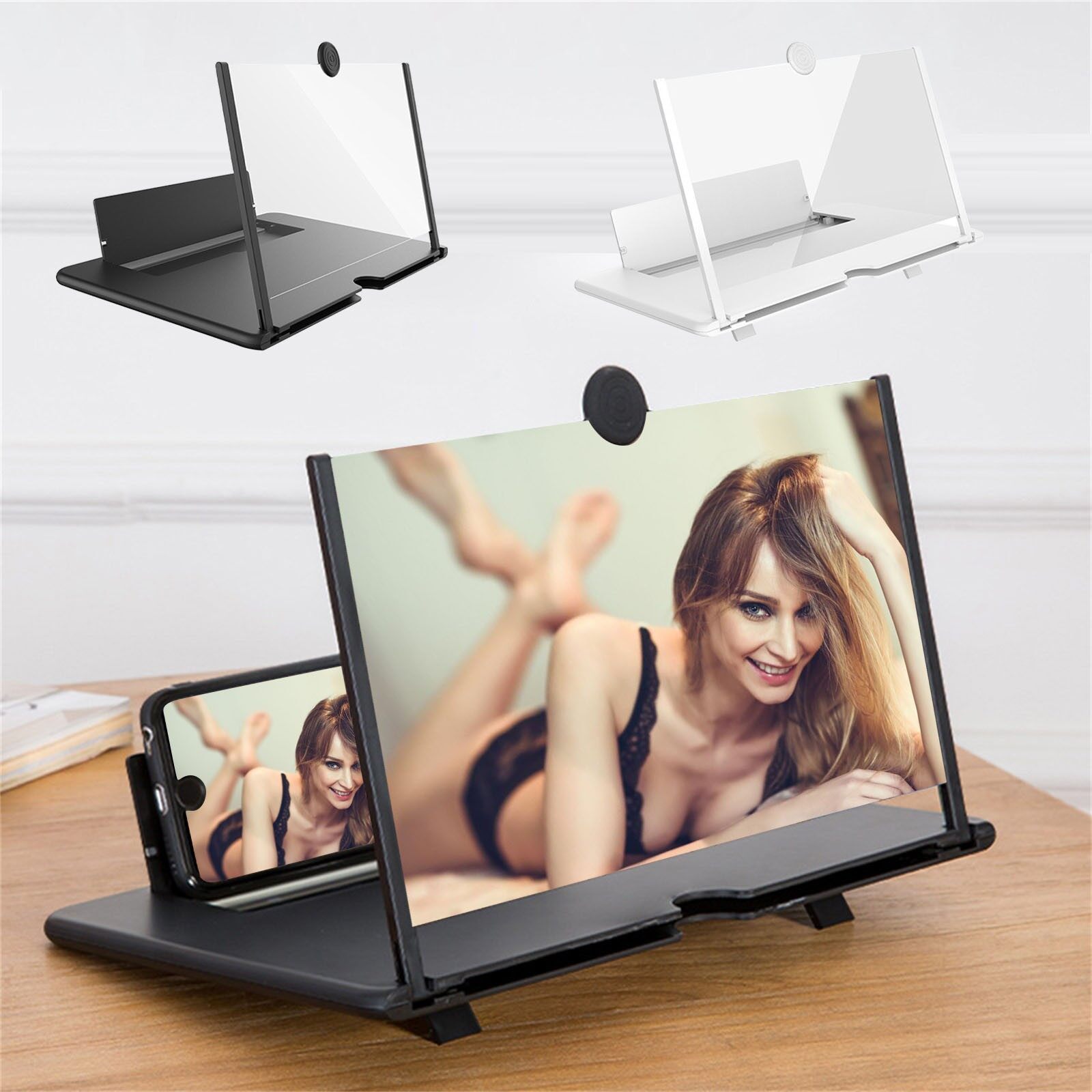 14 Inch 3D Screen Magnifier Mobile Phone Screen Video Magnifying Glass Desktop Stand Magnifying Screen Mobile Phone Stand Laptop Phone Mount