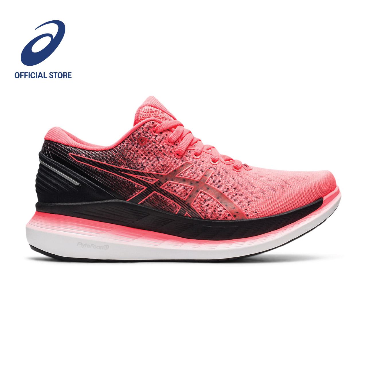 ASICS Women GLIDERIDE 2 Running Shoes in Blazing Coral/Black