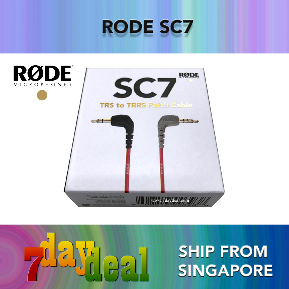RODE SC7 TRS to TRRS Patch Cable (To connect to TRRS compatible devices such as iPhone or iPad)