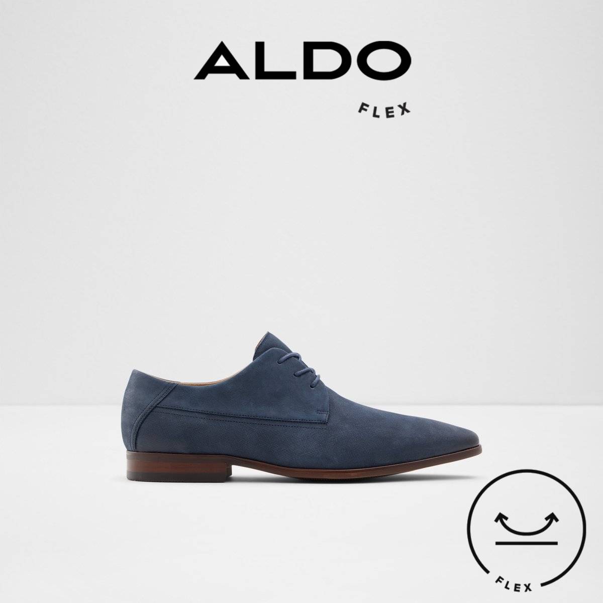 ALDO HOOGEFLEX Men Almond Toe Lace Up Derby Shoes