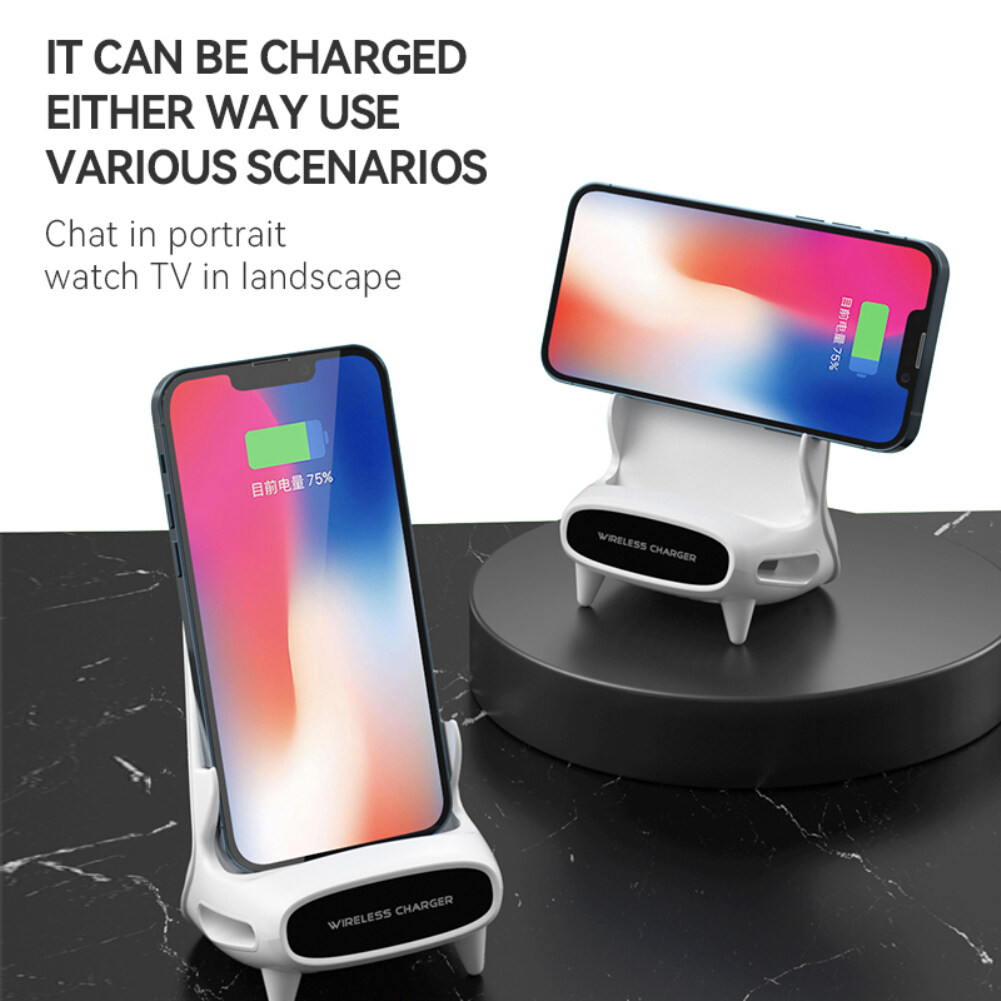 New Desktop Vertical Wireless Fast Charging Mobile Phone Support Universal Mobile Phone Flat Desktop Support Wireless Fast Charging【Ready Stock】
