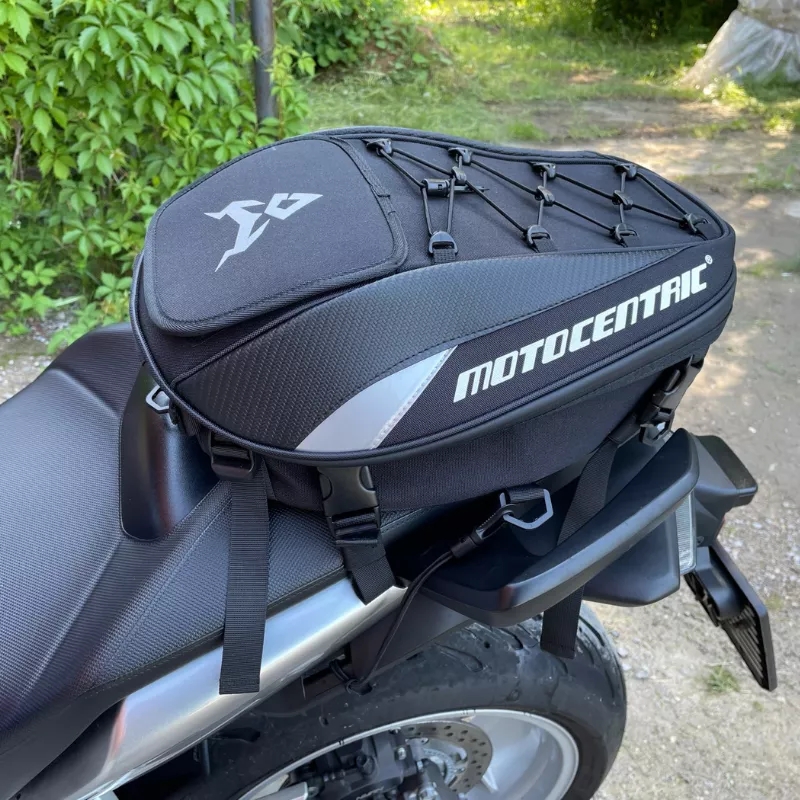 MOTOCENTRIC Large Capacity Waterproof Motorcycle Tail Bag Multi-Functional Durable Motorcycle Rear Seat Bag Motocross Rider Backpack 4 Colors