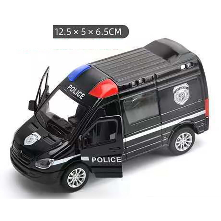 Meettoy Children's Alloy Emergency Ambulance Toy  With Sound And Light Pull Back Can Open The Door Cars for Baby Boys Girls Birthday Christmas Gifts