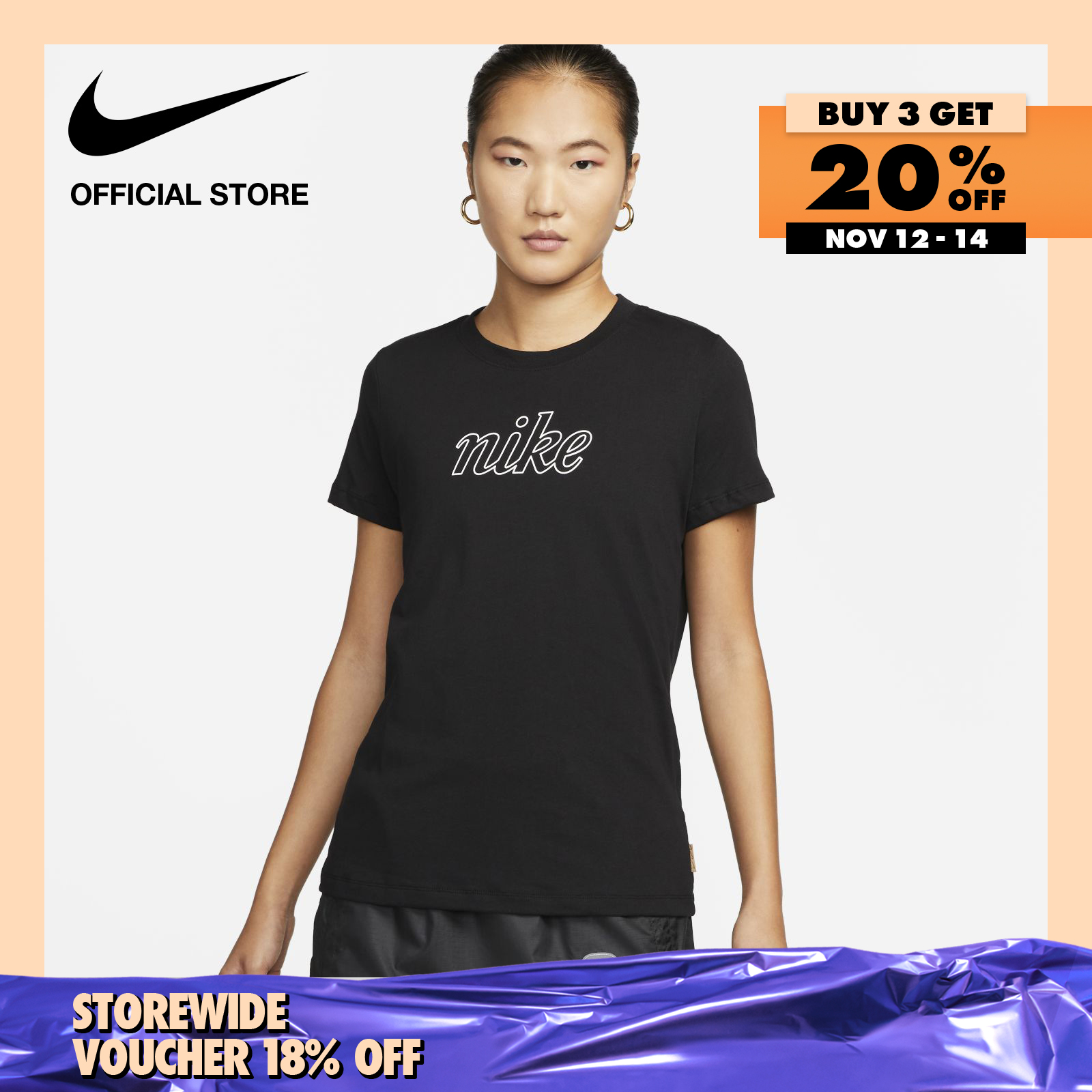 Nike Women's Sportswear Icon Clash T-Shirt - Black