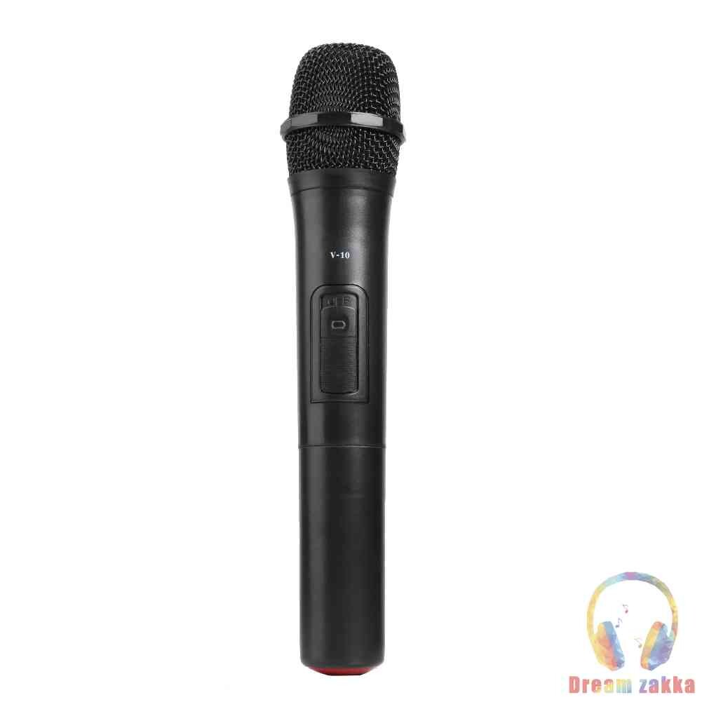V10 Handheld Mic Professional Wireless Handheld Microphone Cardioid Polar Pickup Pattern with USB Receiver for Karaoke Speech Loudspeaker