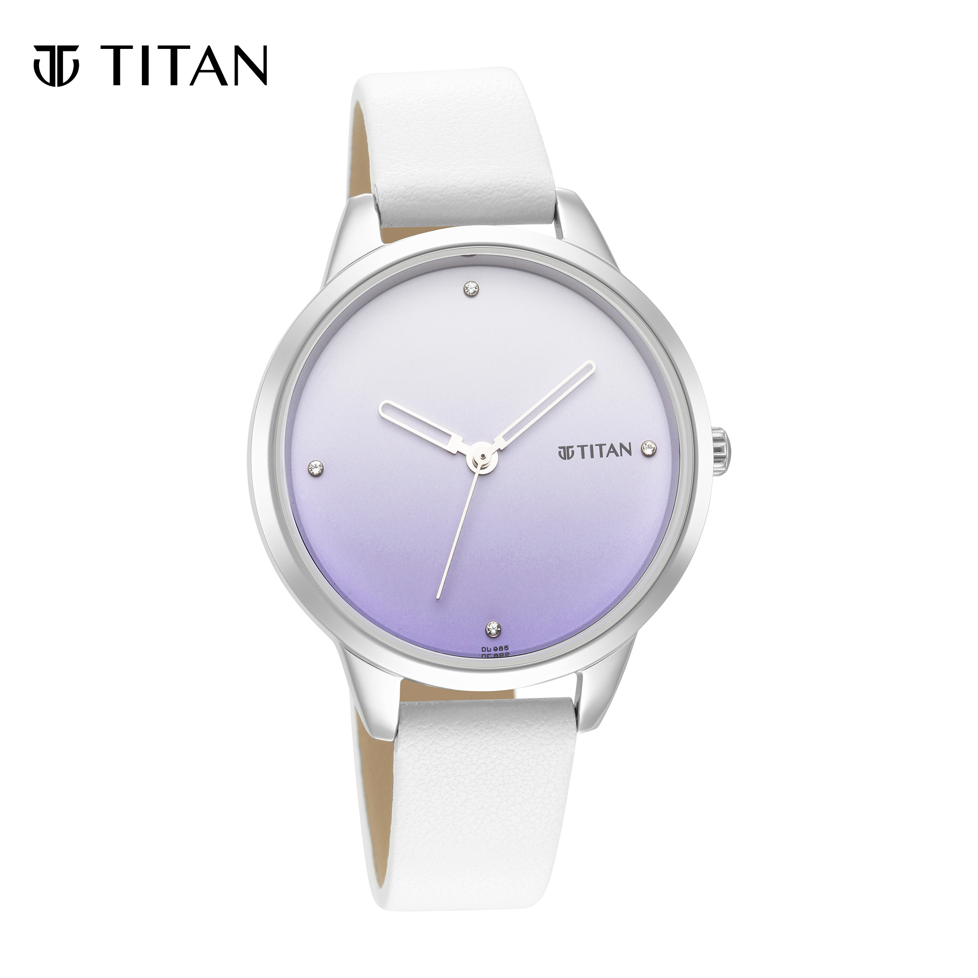 Titan Pastel Dreams Purple Dial White Leather Strap Women's Watch 2664SL03