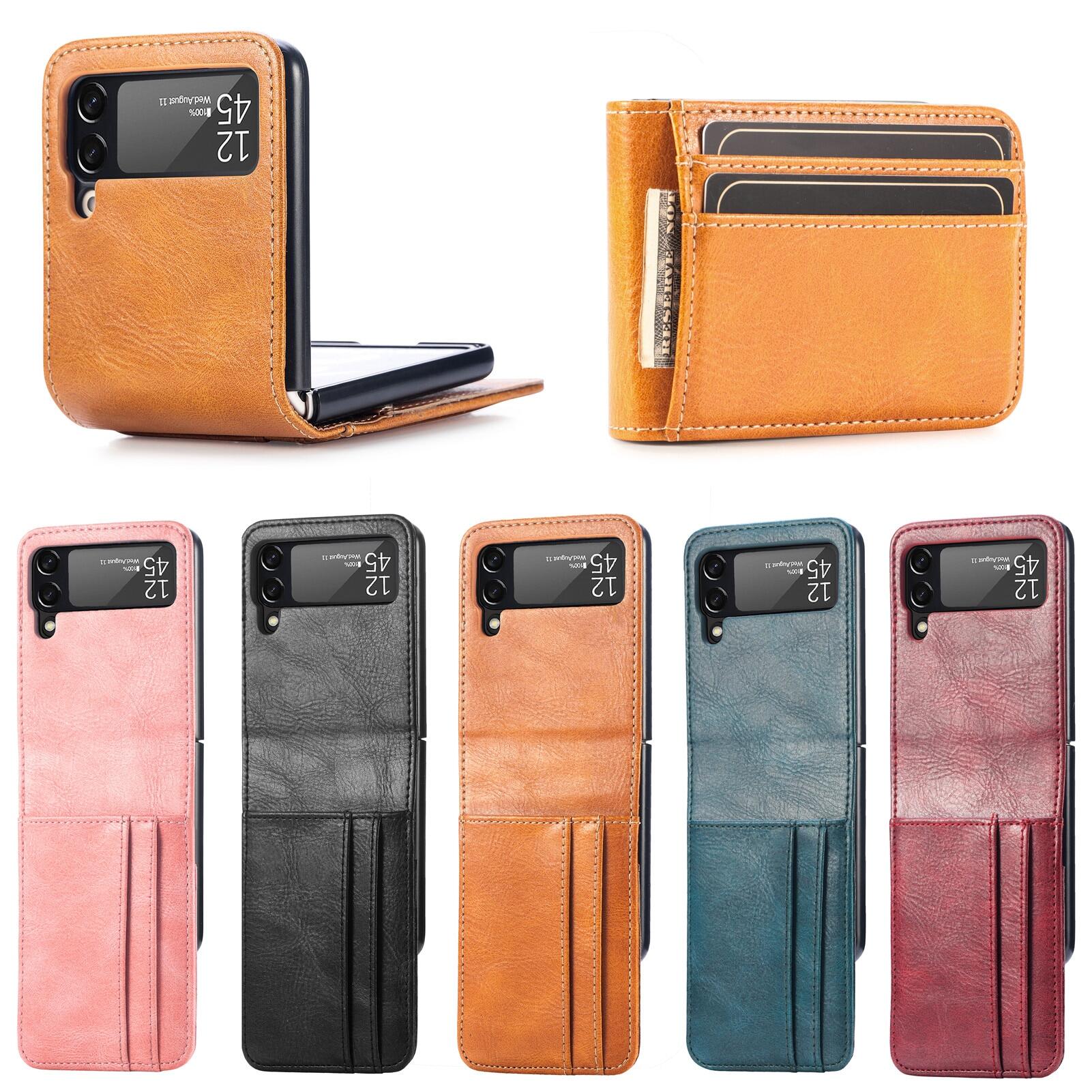 HOCE Card Pocket Leather Wallet Bag Cases for Samsung Galaxy Z Flip 3 5G Flip3 Case Business Folding Mobile Phone Cover