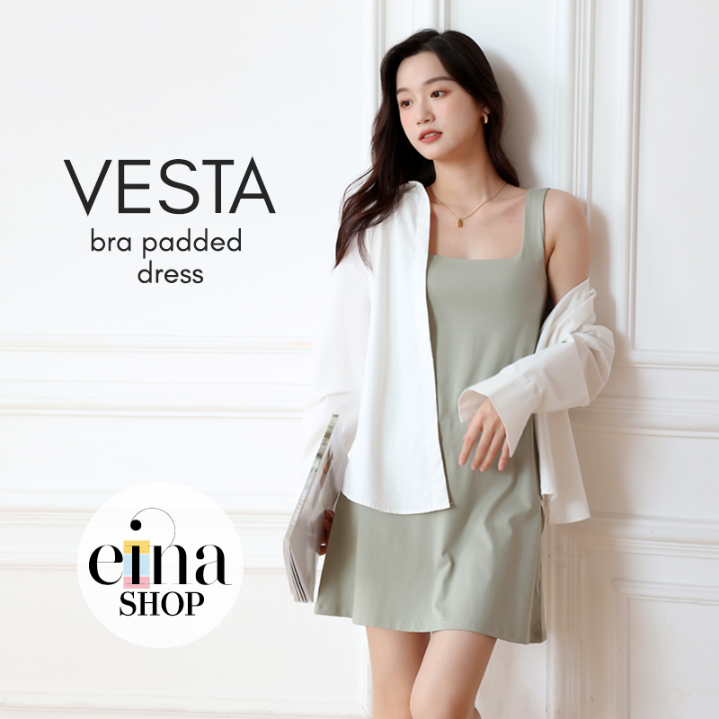 Einashop Vesta Bra Padded Dress SG Ship