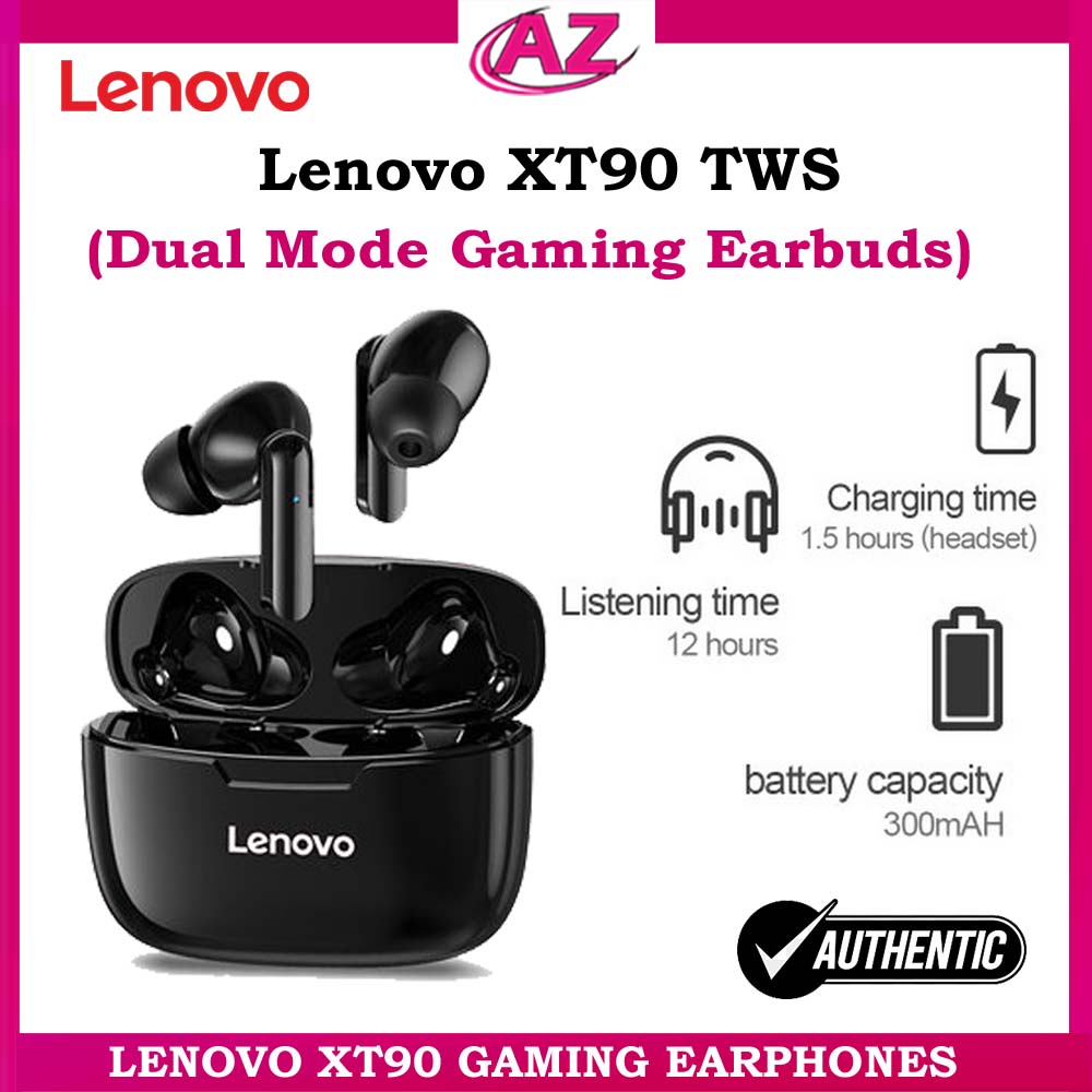 Lenovo XT90 V5.0 Bluetooth Wireless Headphones Invisible in-ear Headset Smart Noise Reduction for all Phones and Computers | Warranty