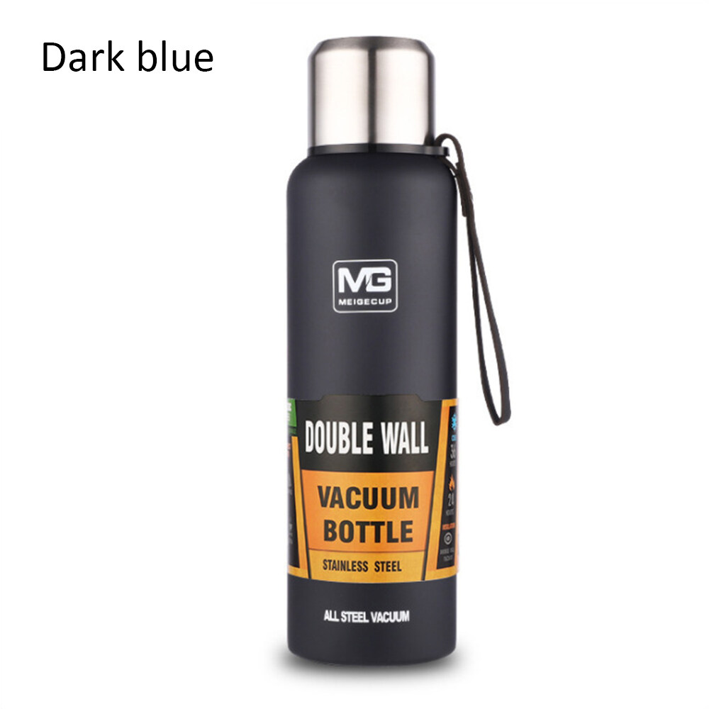 500/750/1000/1500ml Double Wall Stainless Steel Outdoor Thermos Portable Large Capacity Insulated Cup Military Style Vacuum Flask Coffee Tea Milk Travel Mug Thermo Bottle