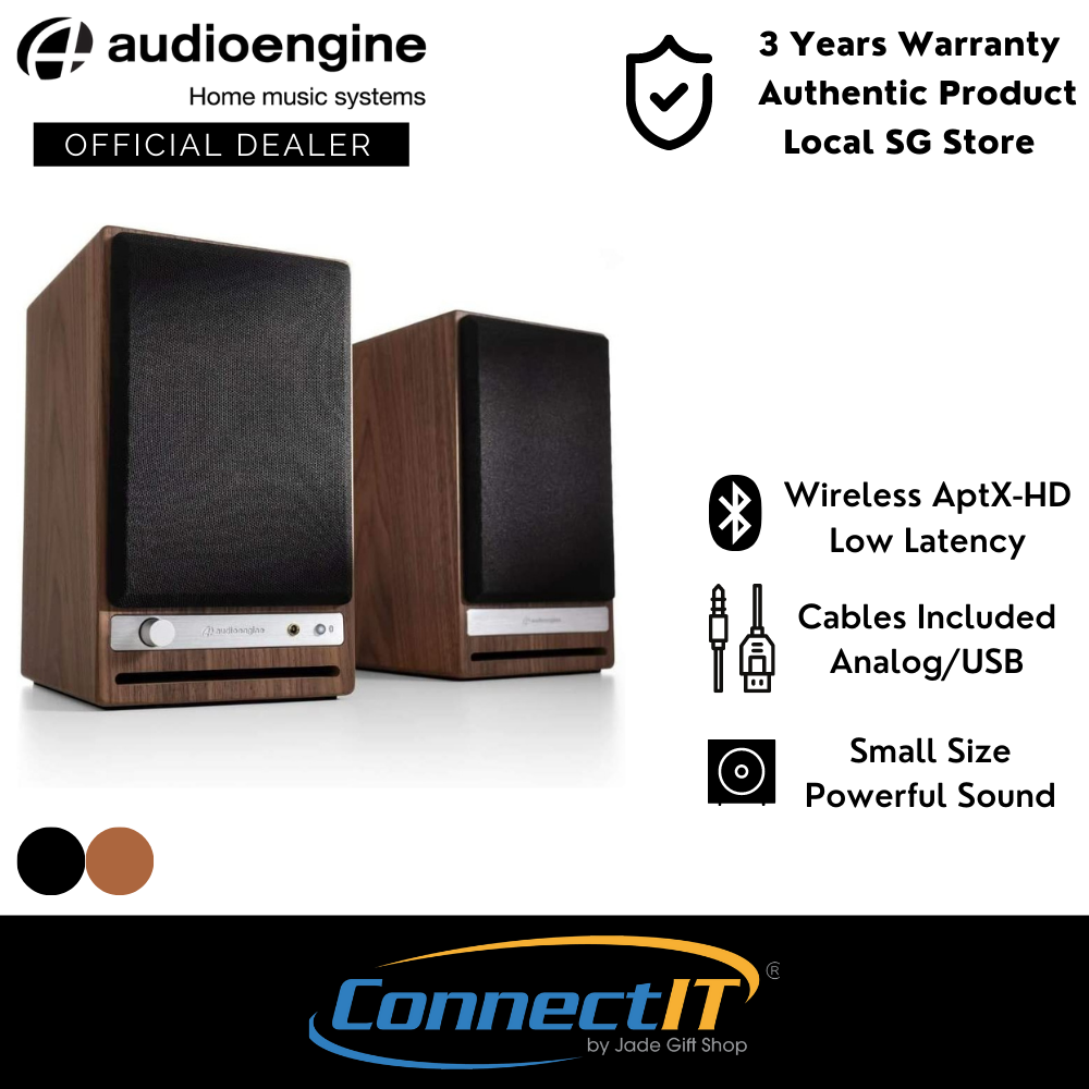 Audioengine HD4 Home Music System with aptX-HD/Aux/Analog In/USB DAC/Sub Out (3 Years Local Warranty)