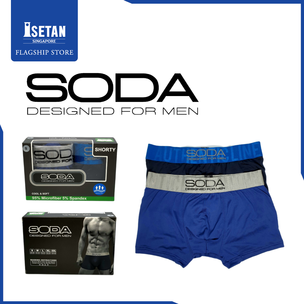 Soda 2 Piece-Pack Microfiber Quick Dry Waist Band Shorty Trunks