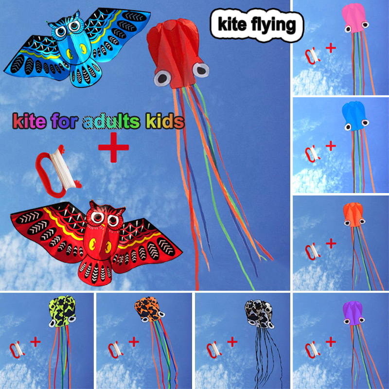【In stock 】4M Large Kite Easy Fly Stunt Foldable Big Octopus Kite with 30m Flying String kite for adults kids