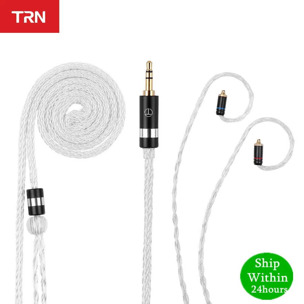 TRN T6 16Core silver plated OCC Copper Litz /3.5MM With MMCX/2PIN Connector Upgraded Cable Earphones Cable For TRN VX V90S KZ