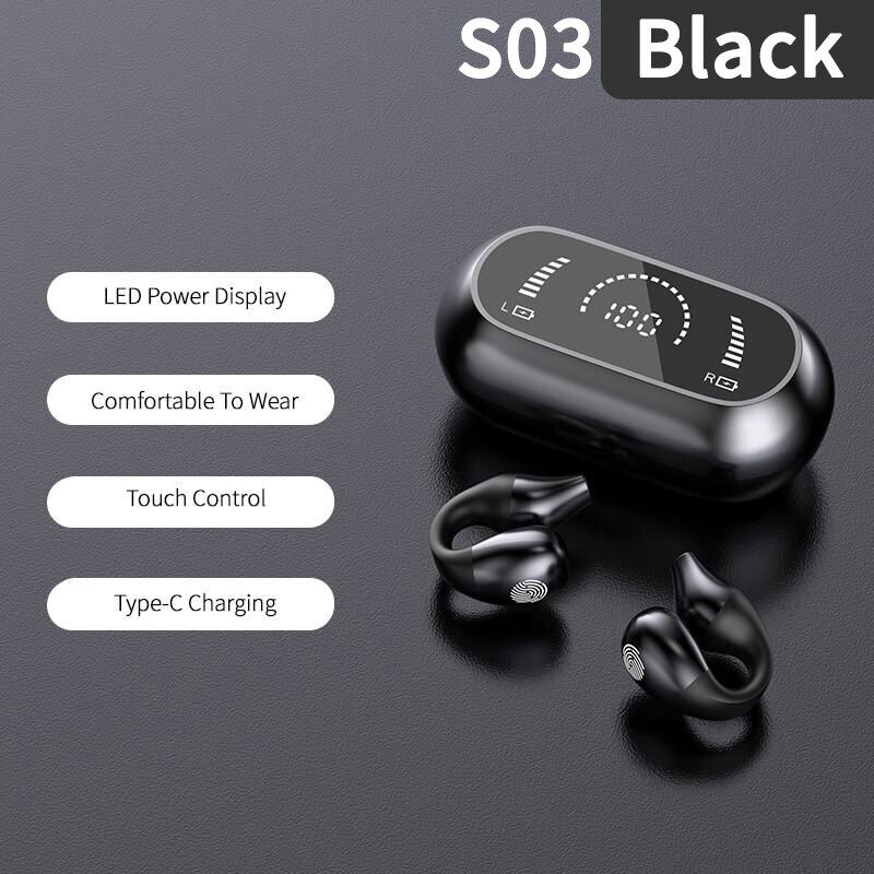 2022 NEW Bone Conduction Earphone Bluetooth 5.2 Ear Clip on Ear Earring Wireless Headphones Sports Headsets Ear Hook with Mic