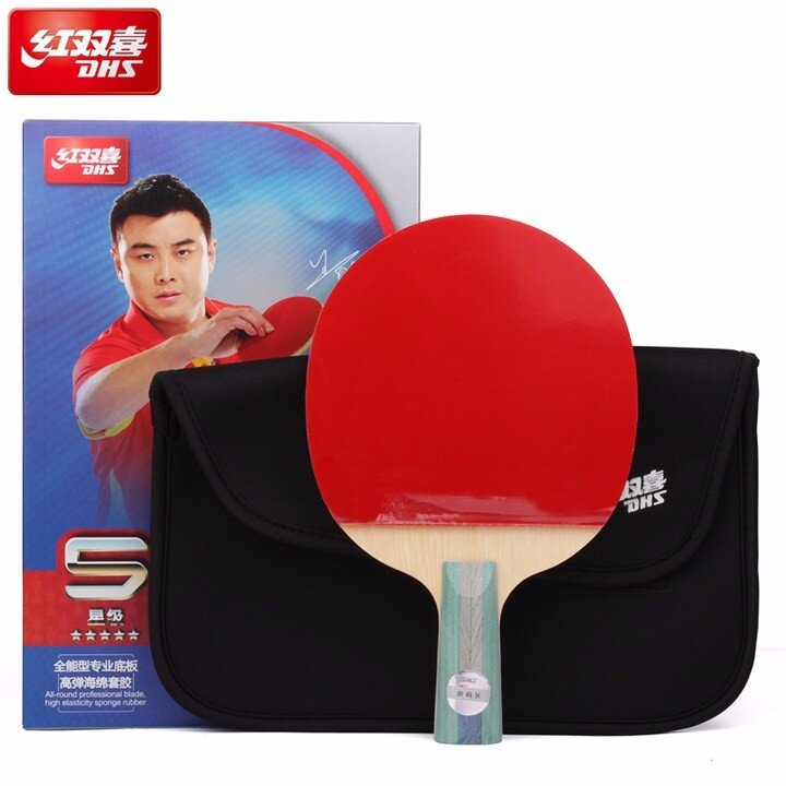 DHS 6 Star Table Tennis Racket (6002, 6006) with Rubber Skyline / Hurricane / Bag Set Original DHS 6-STAR Ping Pong Bat