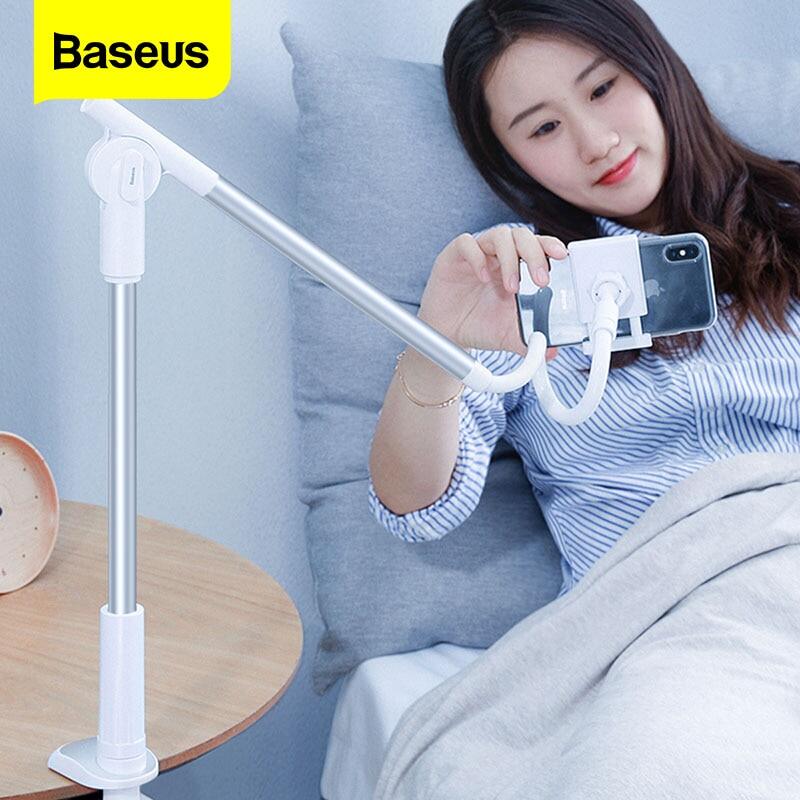 Baseus 4.7-12.9 inch Otaku Life Rotary Adjustment Lazy Holder Headbord Desk Long Arm Flexible Desktop Table Mobile Phone Clip Stand
