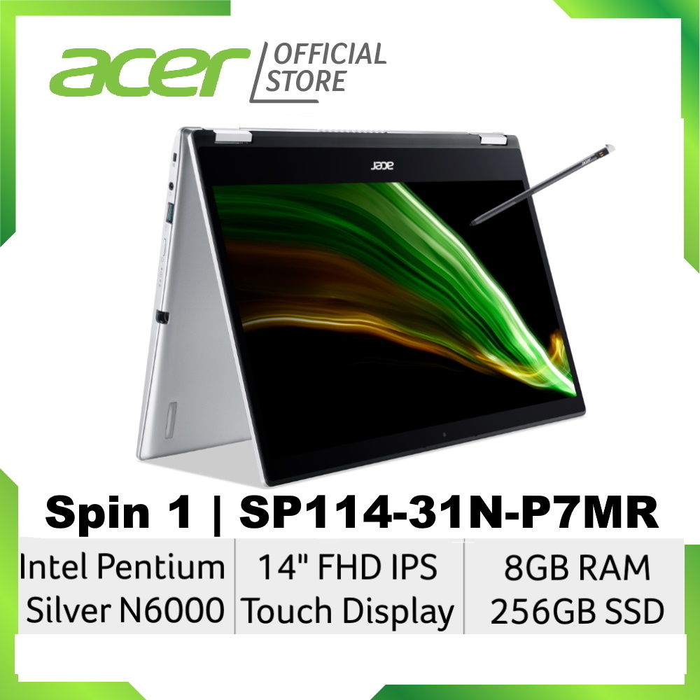 [Windows 11] Acer Spin 1 SP114-31N-P7MR 14 Inches FHD IPS Convertible Touch Screen Laptop with stylus