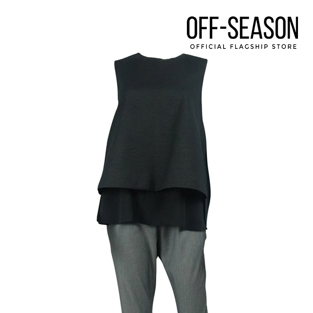 Off-Season Clearance Londoncloud Women Clothing Back Slit Top in Black