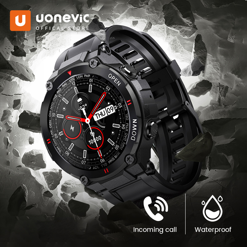 Uonevic 2021 New K22 Smart Watch Men Sport Fitness Bluetooth Call Multifunction Music Control Alarm Clock Reminder Smartwatch For Phone for amazfit watch