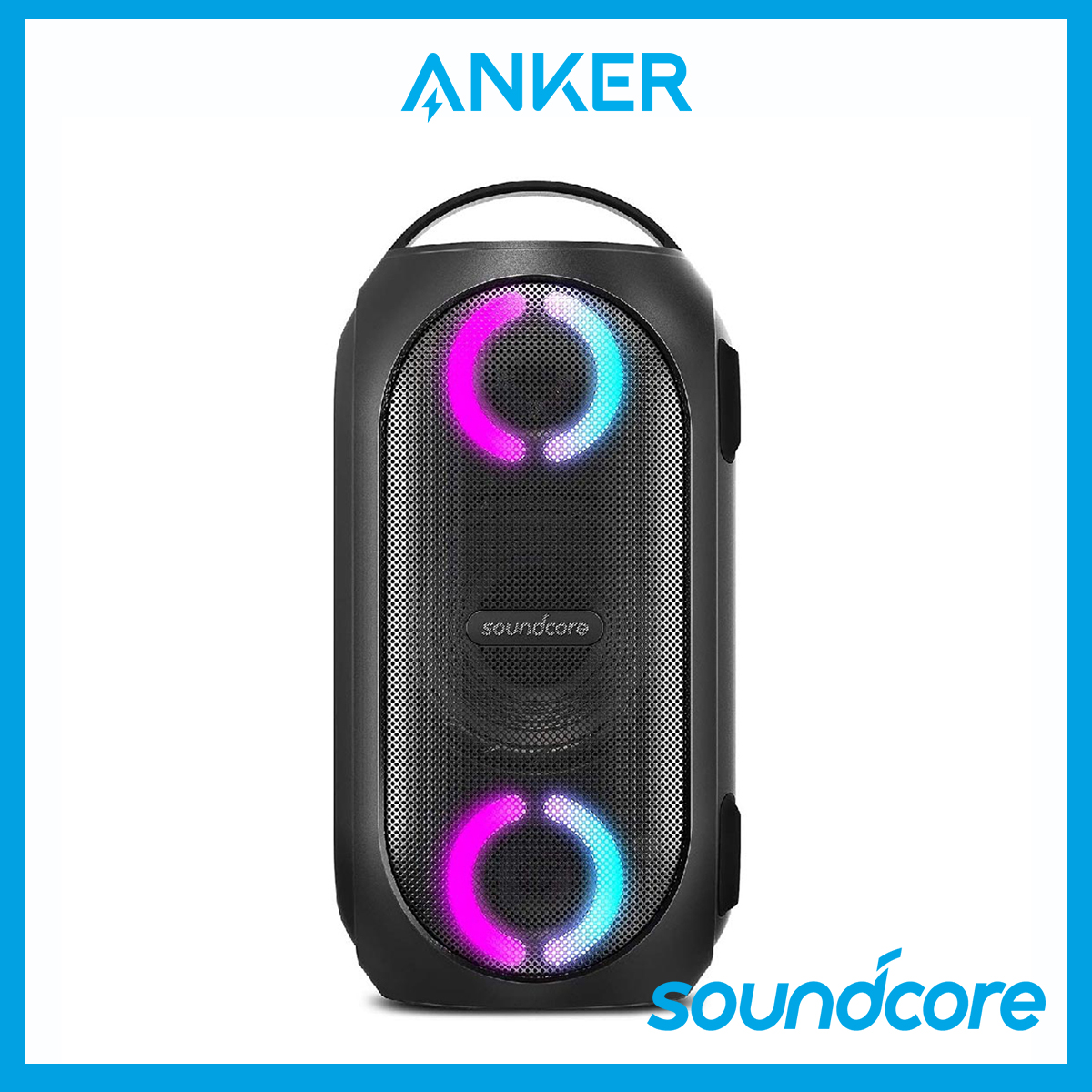 Anker Soundcore Rave Party Cast Portable Party Bluetooth Speaker, Huge 80W Sound, Fully Waterproof, USB Charger, Beat-Driven Light Show, App, Party Games, All-Weather Speaker for Outdoor, Tailgating, 