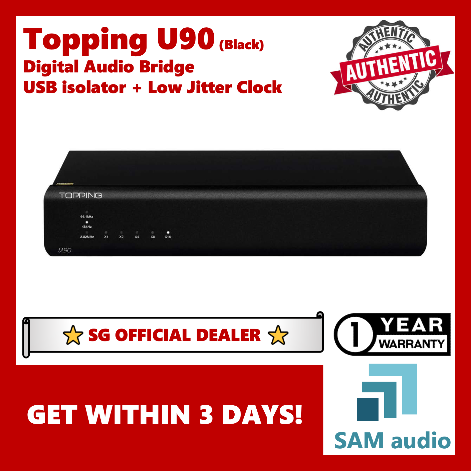 [?SG] Topping U90, USB audio Bridge, Low jitter clock, digital audio splitter, USB isolator, Hifi Audio
