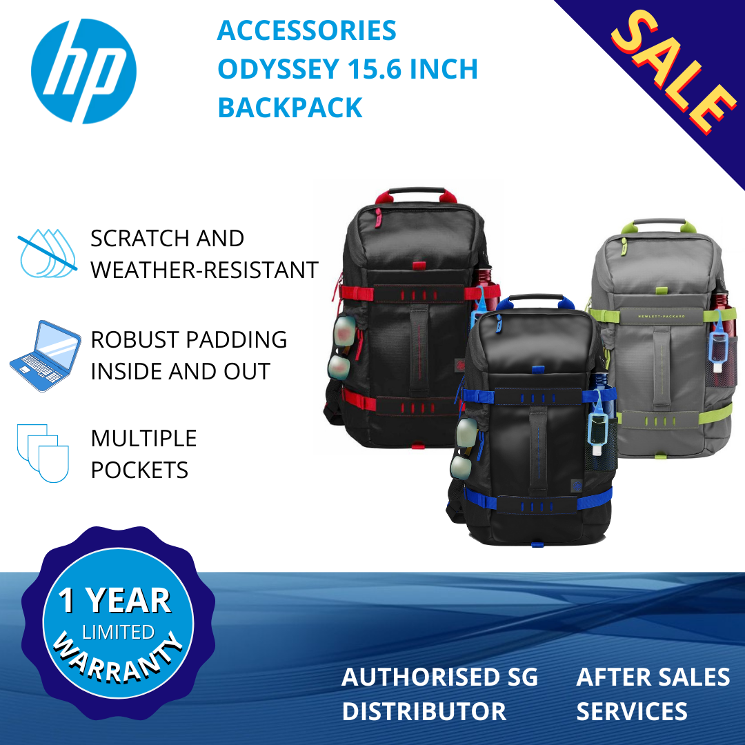 HP 15.6" Odyssey Laptop BackPack (Black-Red/Black-Blue/Grey)