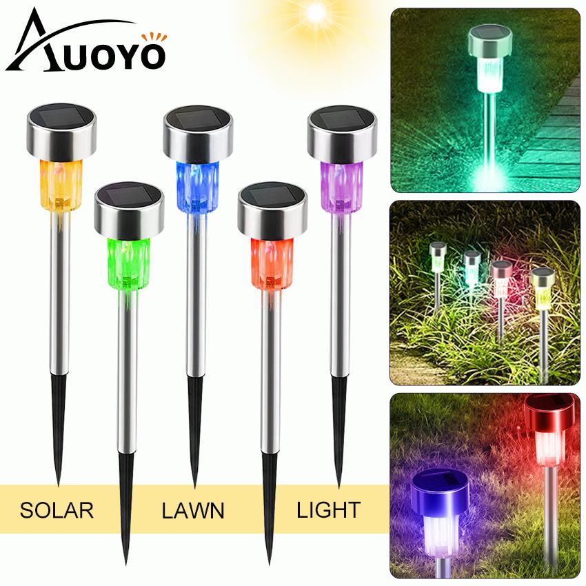 Auoyo 5PCS Solar Lights Outdoor Lighting Solar Pathway Lamp Outdoor Garden Lights Solar Landscape Lights Security Lamp Light for Outdoor Yard Patio Walkway Driveway