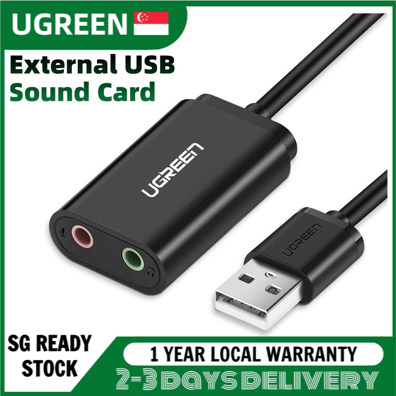 UGREEN Sound Card External 3.5mm USB Adapter USB to Microphone Speaker Audio Interface for PS4 Pro Computer USB Sound Card