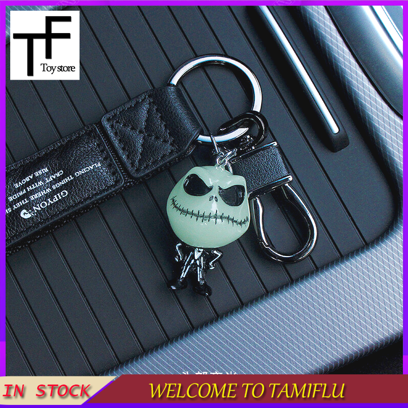 Night Glowing Skull Car Keychain Christmas Eve Jack Doll School Bag Ornament