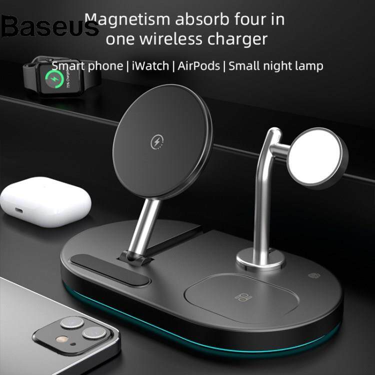 Baseus wireless charger A23 3 in 1 Magnetic Wireless Charger for iPhone Portable Folding Wireless Charging Stand with Small Night Lamp  for iPhone 12 13 Series/iWatch/AirPods?24hrs ship out?