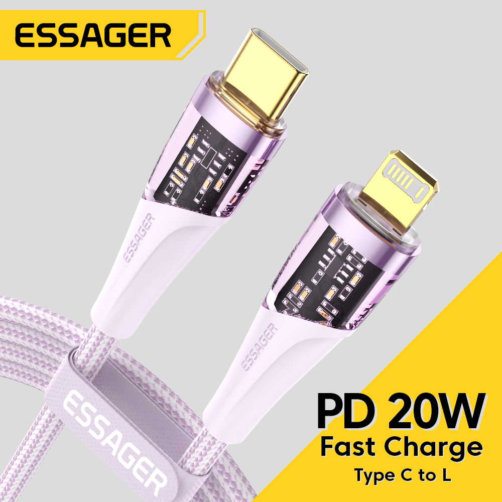 Essager USB Type C Cable For iPhone 13 Pro Max 12 11 X XS XR 8 7 PD 20W Fast Charging Cord For iPad Pro Air Type C Charger Wire